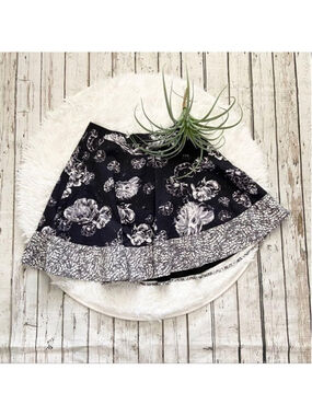 Prabal Gurung for Target skaters skirt mini floral black white size 2